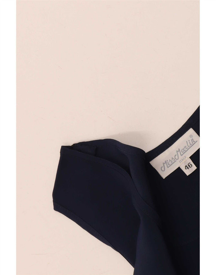 Canotta vintage da donna IT 46 grande blu navy