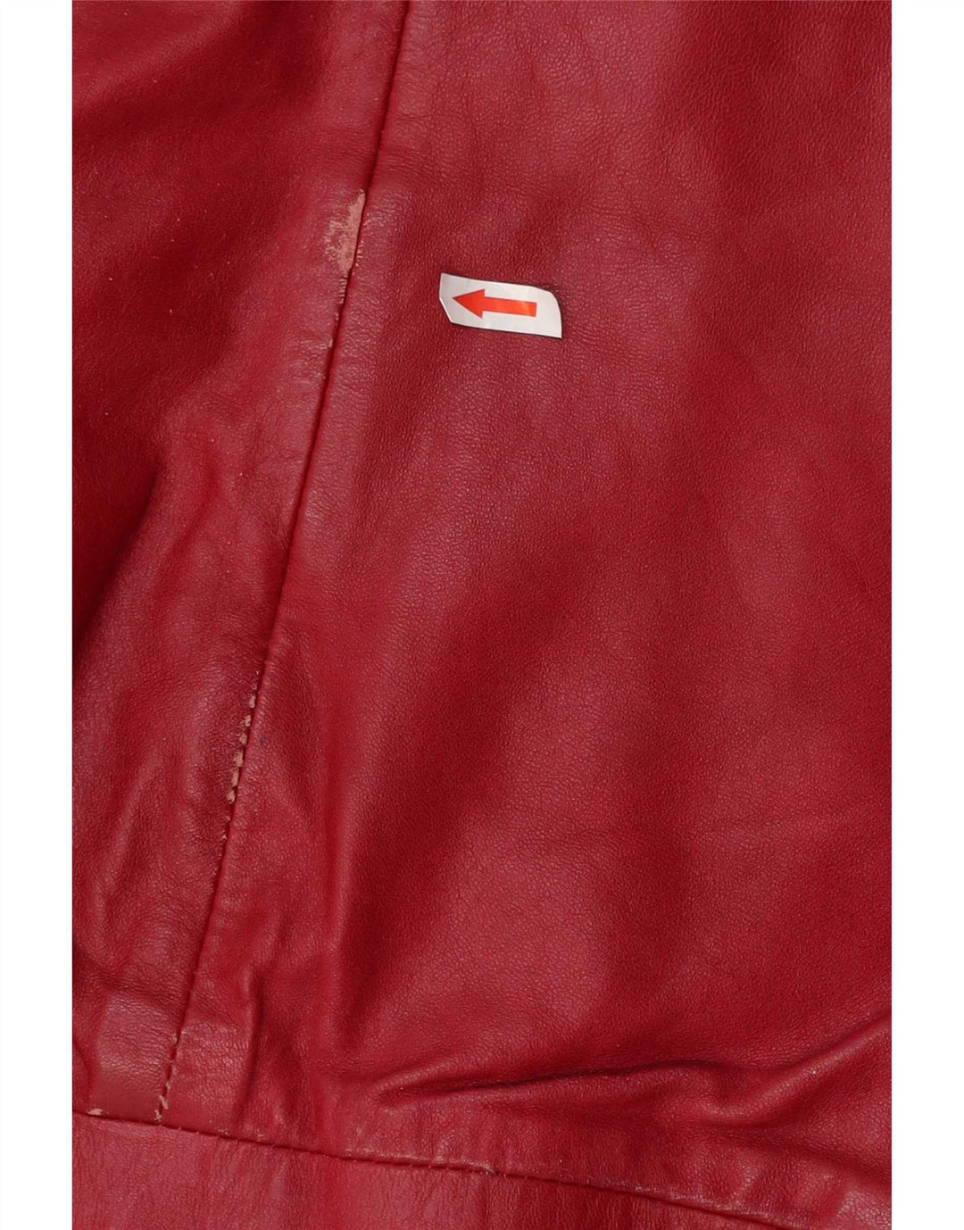 Giubbotto bomber in pelle vintage da donna IT 46 grande rosso
