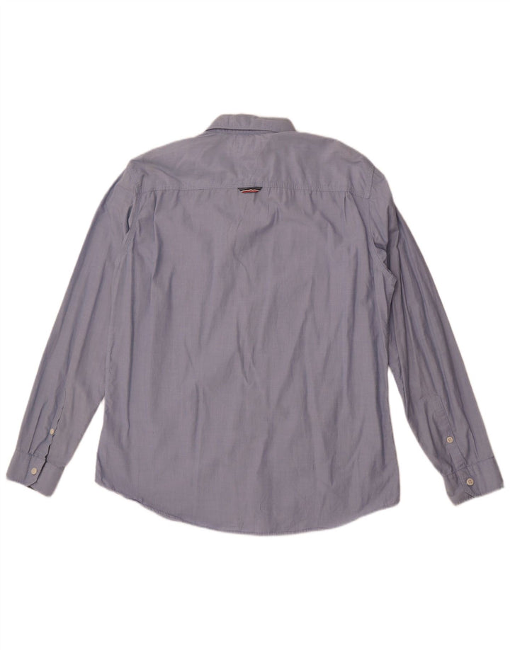 Camicia da uomo Regular Fit Tommy Hilfiger XL in cotone blu
