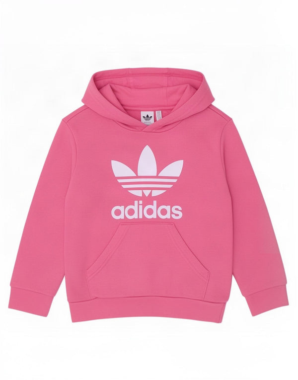 Felpa con cappuccio grafica per ragazze Adidas 5-6 anni in cotone rosa