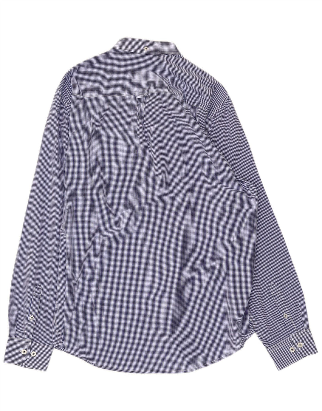BEN SHERMAN Mens Grant Fit Shirt Large Blue Gingham Cotton