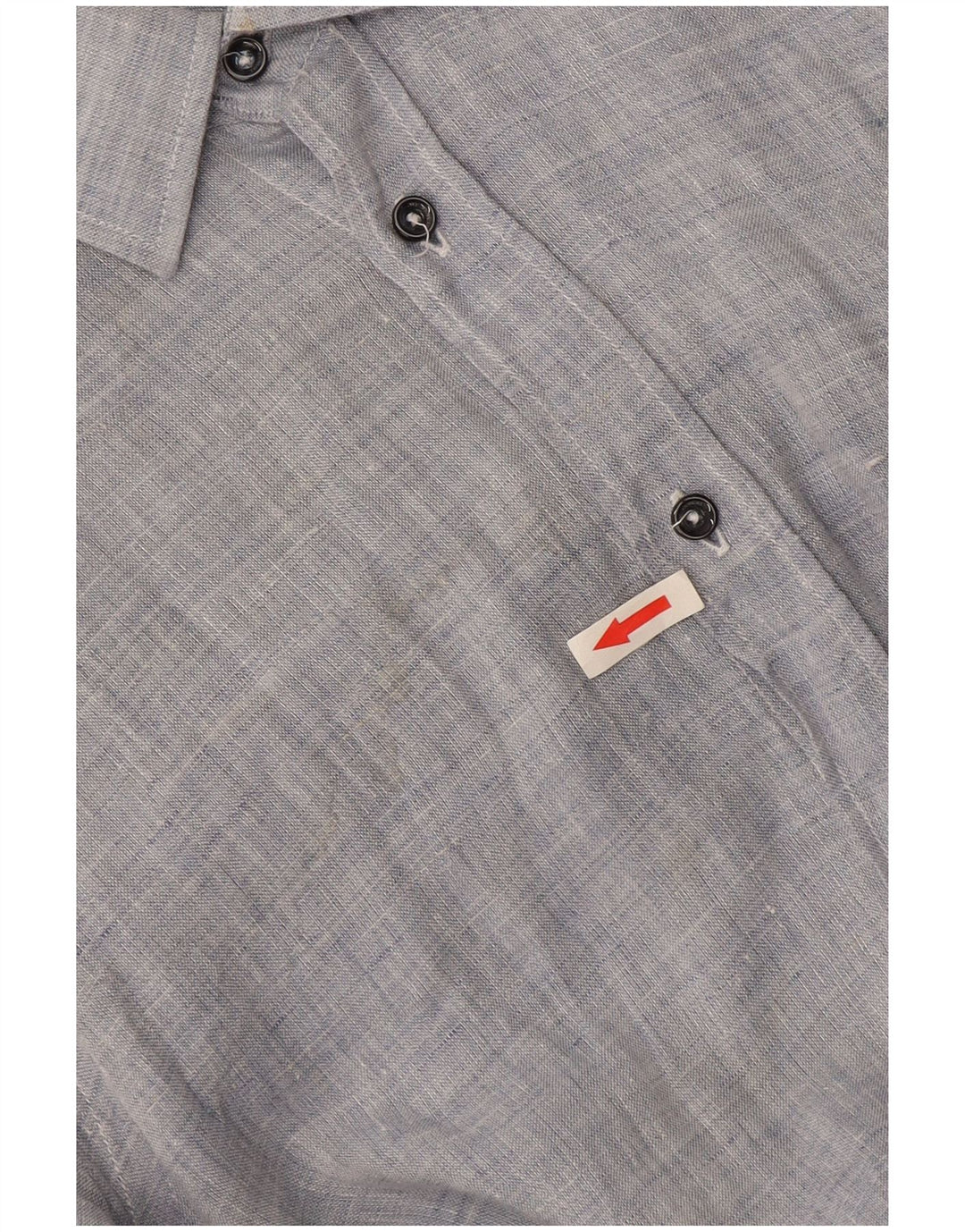 Camicia Trussardi Uomo Taglia 39 Lino Puntinato Blu Medio