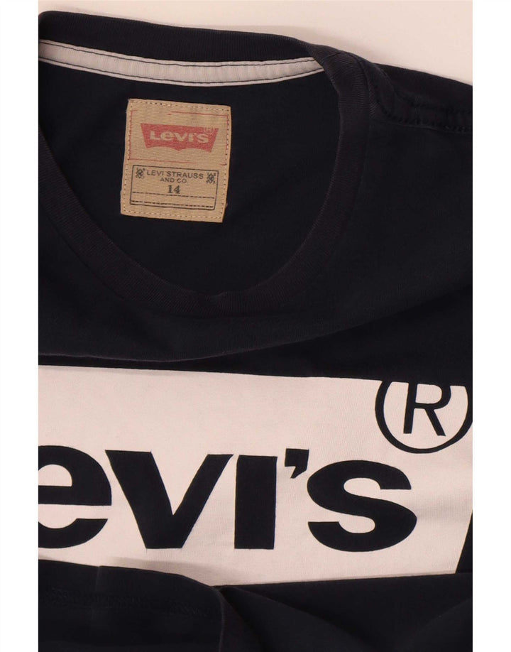 T-shirt grafica regolare da ragazzo Levi's Top 13-14 anni Logo blu navy