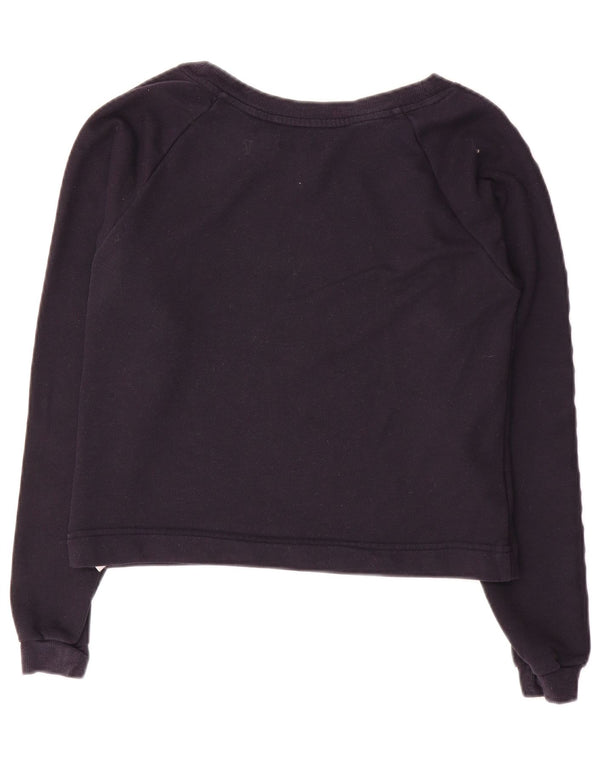 Tommy Hilfiger Donna Crop Graphic Felpa Maglione UK 10 Piccolo Blu Navy
