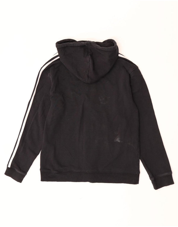 Maglione con cappuccio e zip da donna Adidas UK 12/14 Cotone nero medio