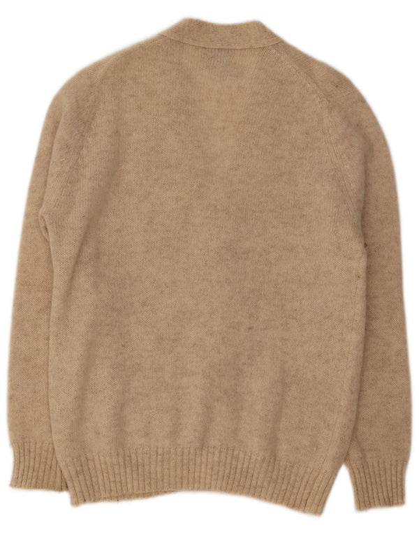 Maglione cardigan da uomo vintage XL in lana beige