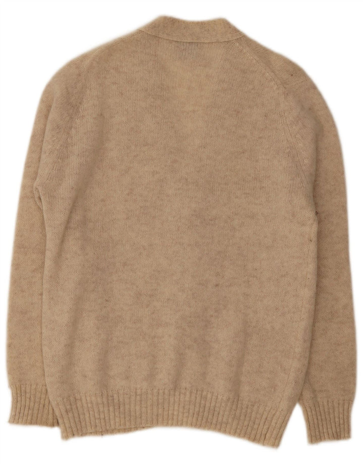 Maglione cardigan da uomo vintage XL in lana beige