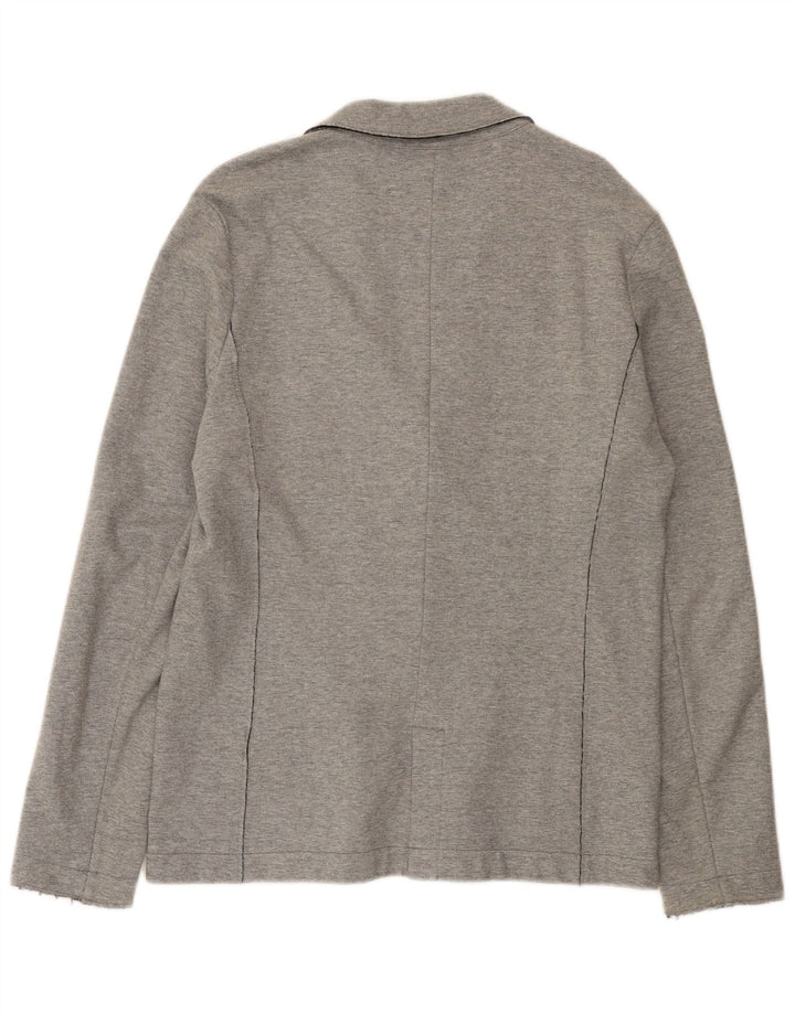 Giacca blazer da uomo a 2 bottoni Hugo Boss UK 40 grande cotone grigio