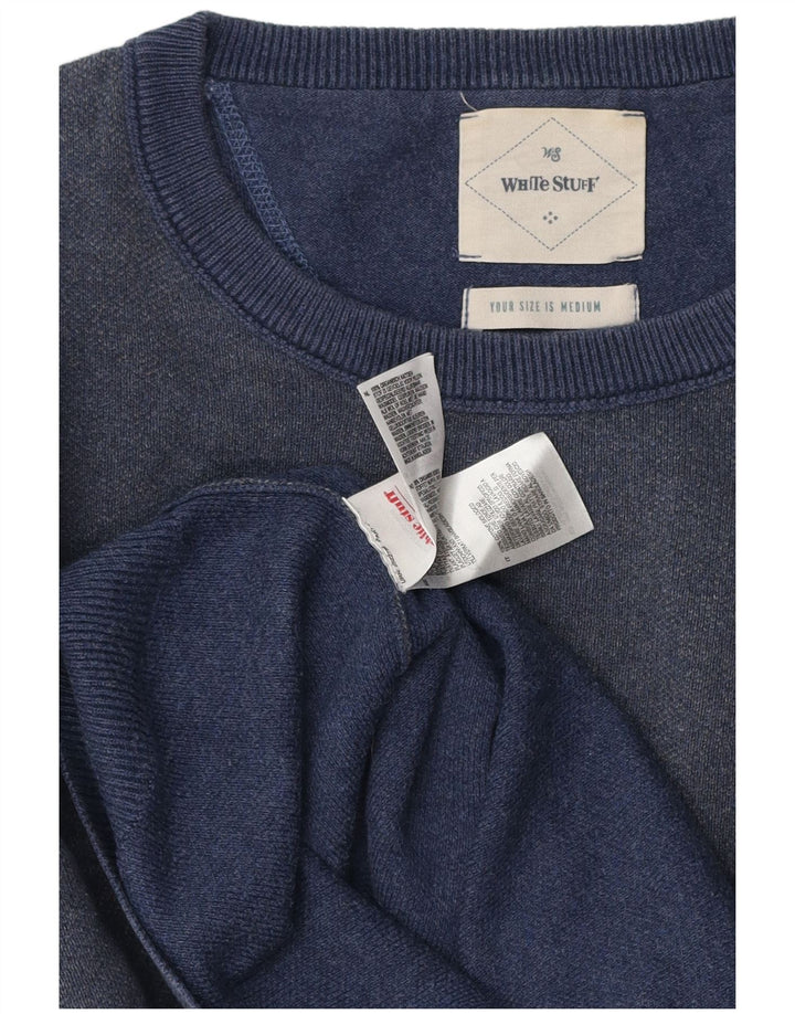 Maglione maglione girocollo da uomo White Stuff in cotone blu navy medio