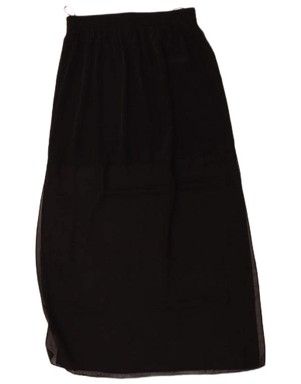 Gonna lunga da donna a vita alta Topshop UK 14 grande W30 nera