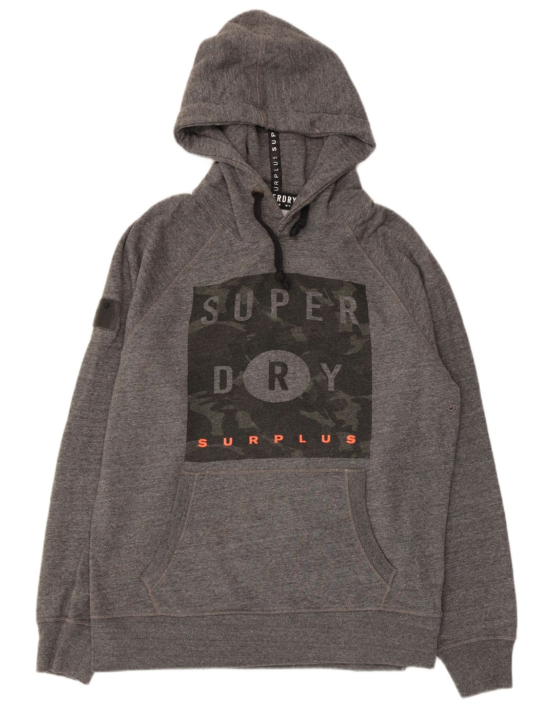 Felpa con cappuccio grafica da uomo Superdry 2XL poliestere grigio