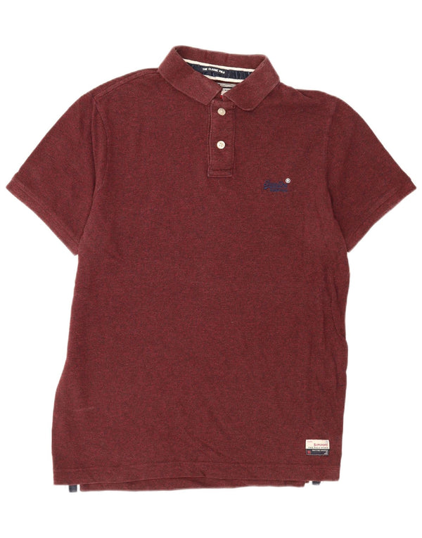 Polo da rugby da uomo Superdry 2XL in cotone bordeaux