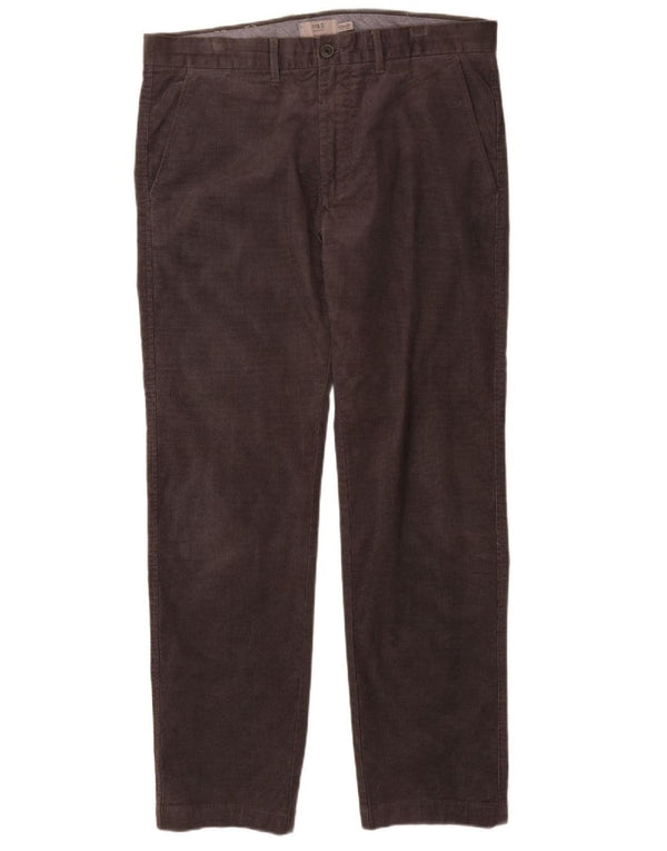 Pantaloni chino dritti da uomo Marks & Spencer W34 L31 cotone marrone