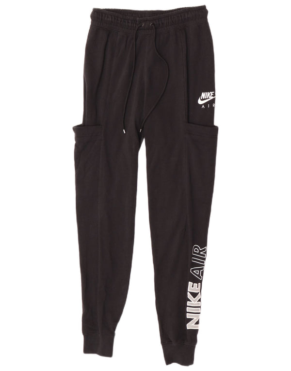 Pantaloni da tuta con grafica Nike da donna, pantaloni da jogging UK 6 XS, cotone grigio