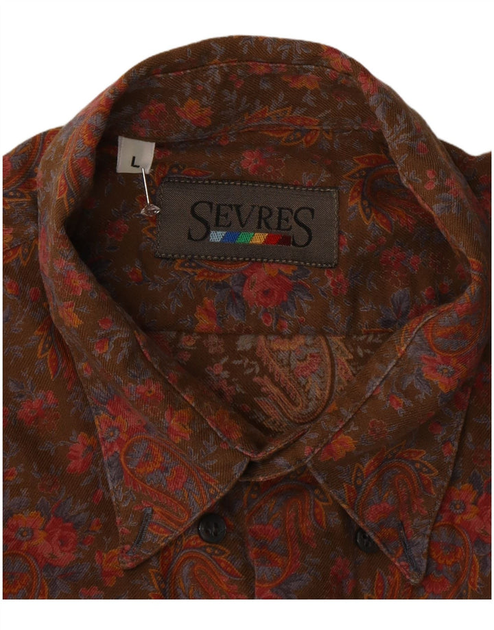 Camicia da uomo Sevres grande marrone Paisley