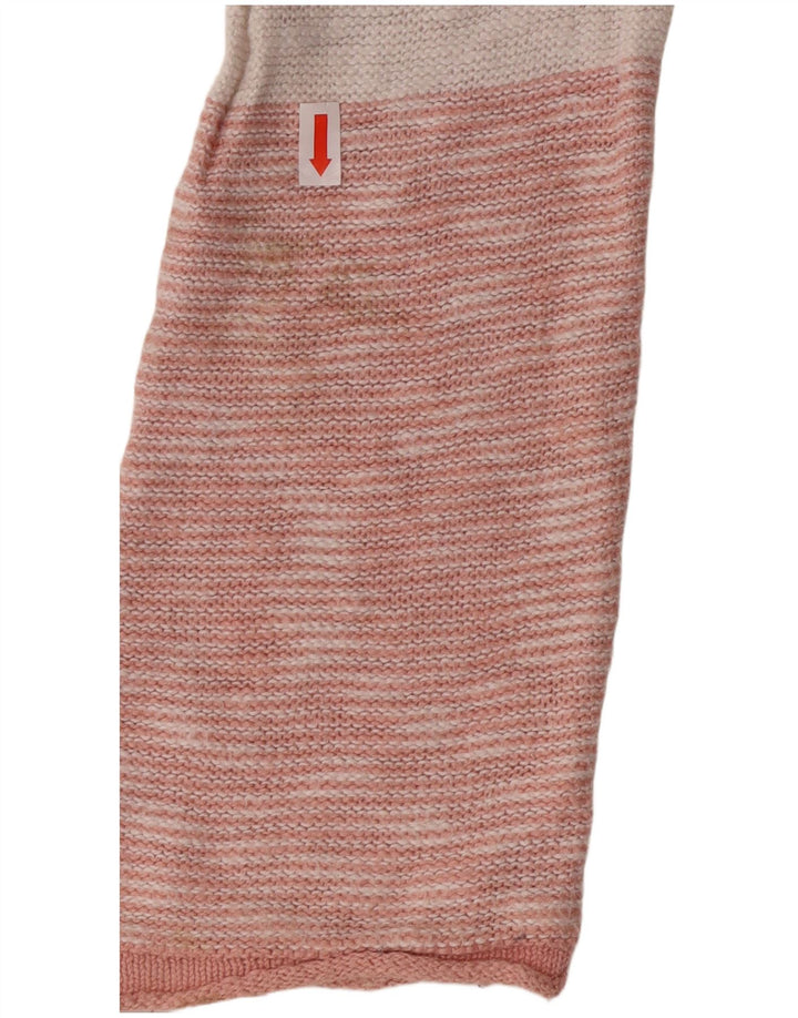 Maglione maglione con scollo a barca da donna Billabong UK 10 piccolo cotone a righe rosa