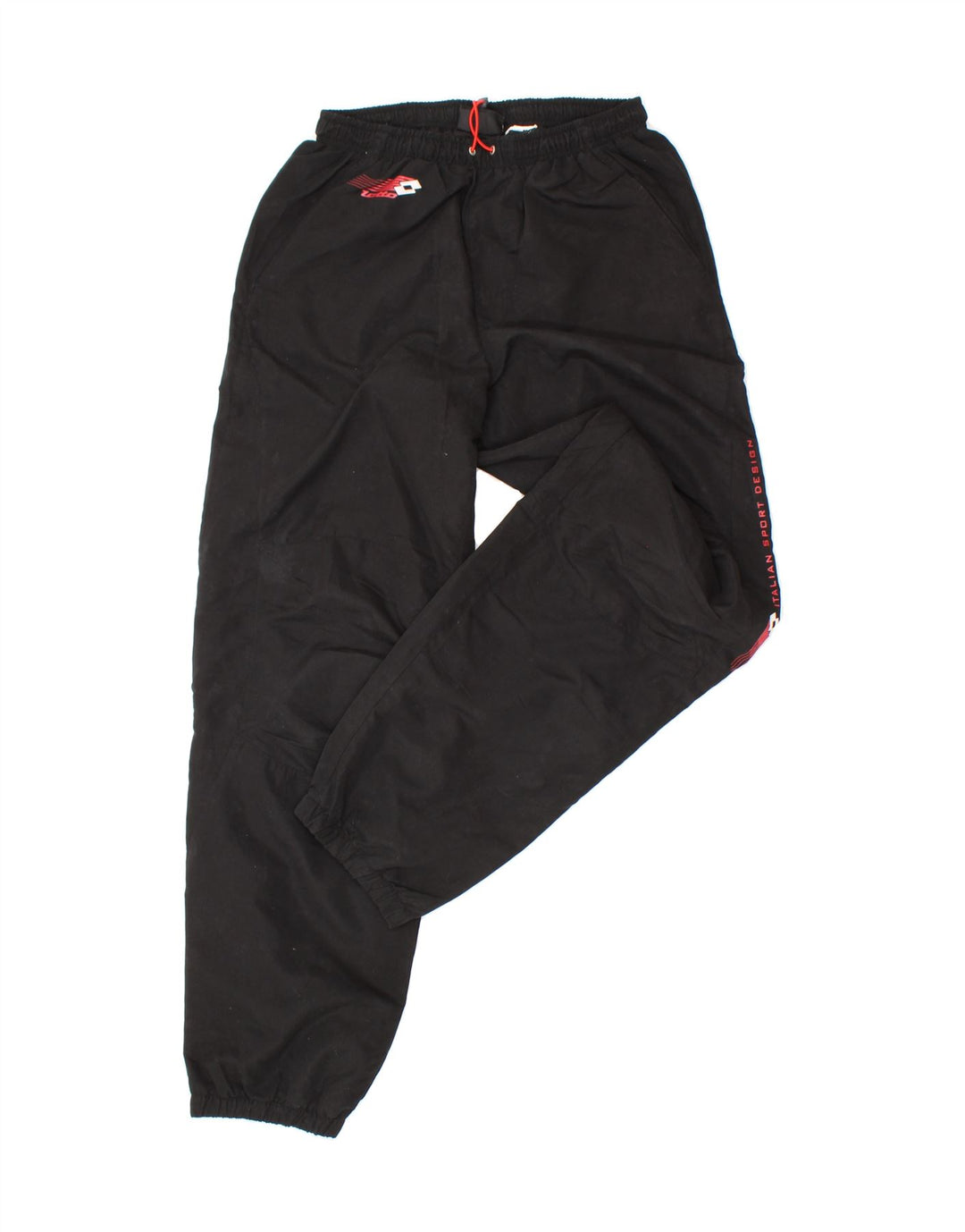 LOTTO Mens Graphic Tracksuit Trousers Joggers Small Black Vintage Lotto and Second-Hand Lotto from Messina Hembry 