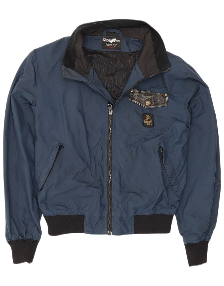 Giacca antipioggia da uomo Refrigiwear UK 36 Small Blu Navy Colourblock in poliammide