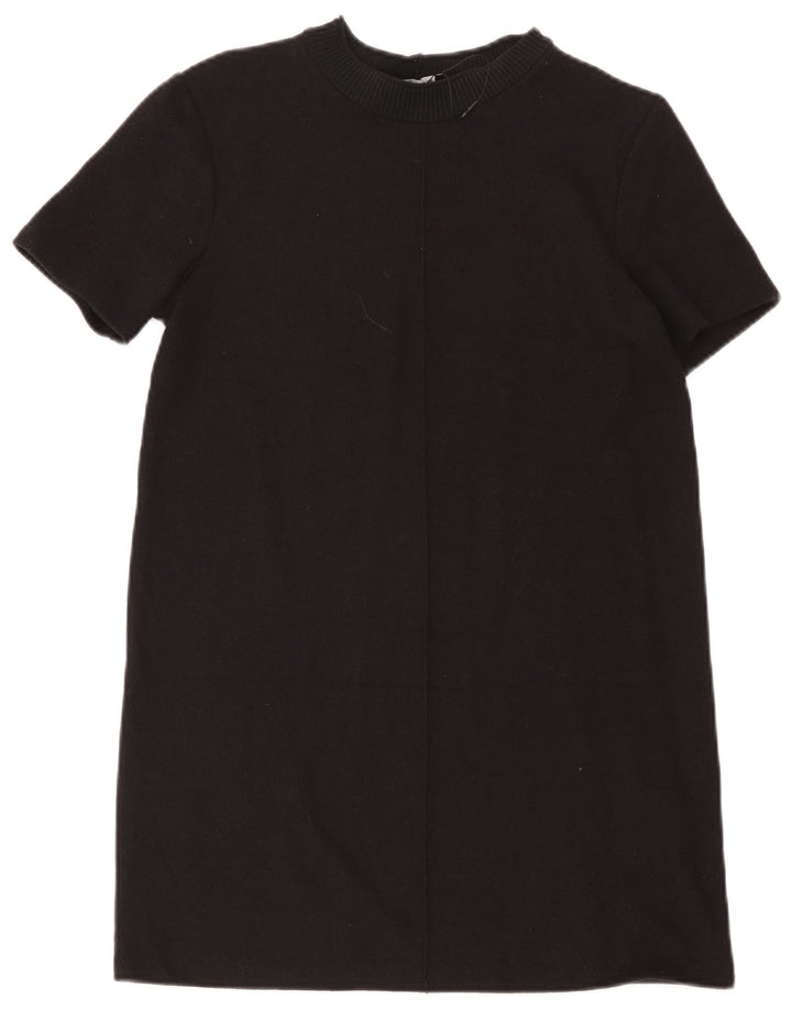 Abito a trapezio da donna Zara UK 12 cotone nero medio