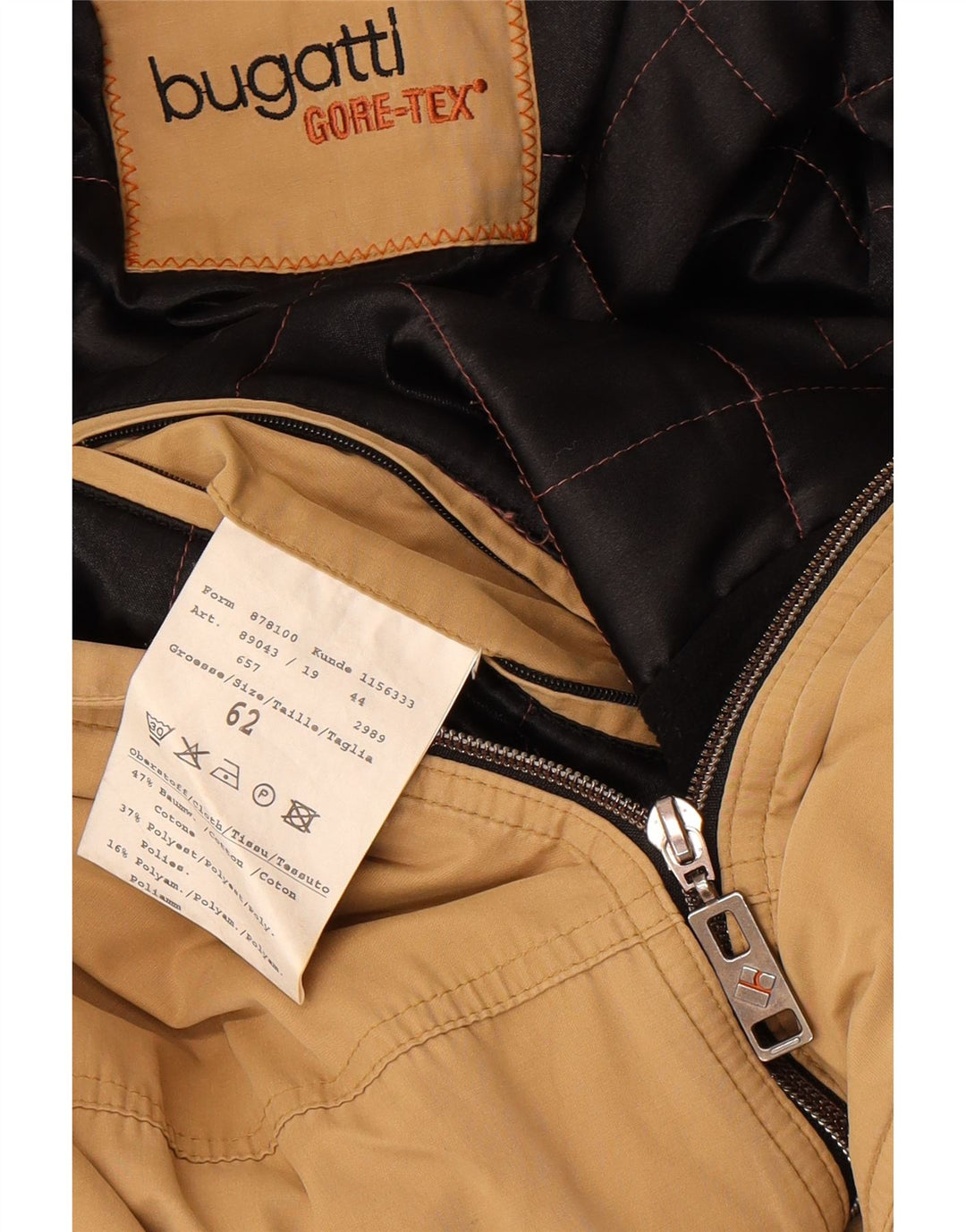 Giacca a vento Bugatti Gore-Tex da uomo UK 62 6XL Cotone beige