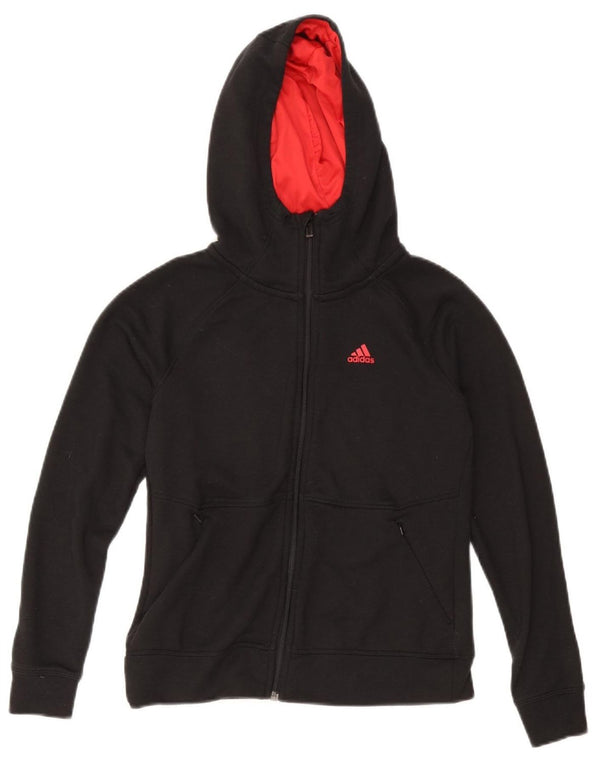 Felpa con cappuccio e zip ADIDAS da donna Climalite UK 4/6 XS poliestere nero