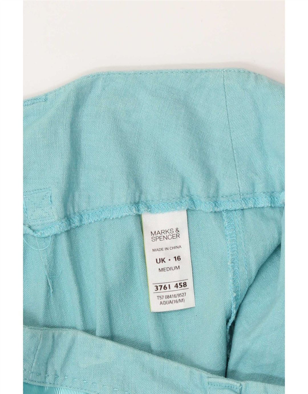 Pantaloncini chino Bermuda da donna Marks & Spencer UK 16 Large W34 Turchese