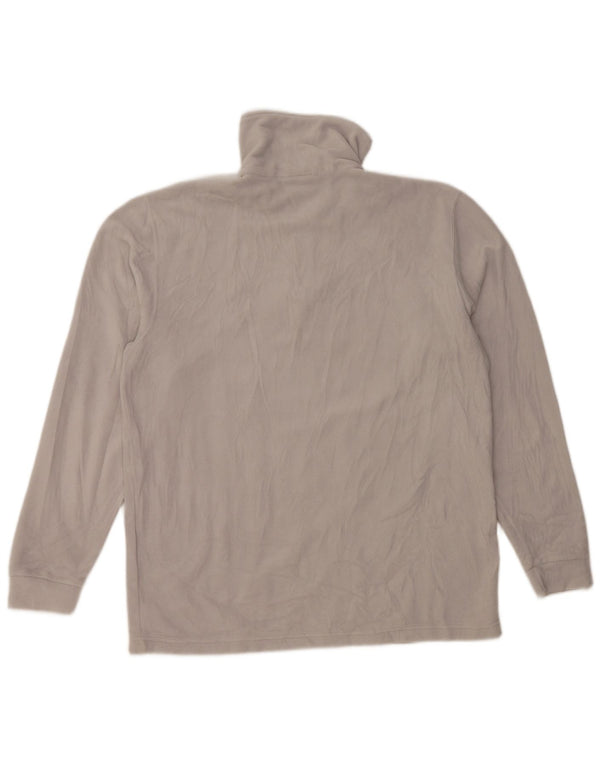 Maglione in pile da uomo Champion con zip e collo, grande, in poliestere grigio
