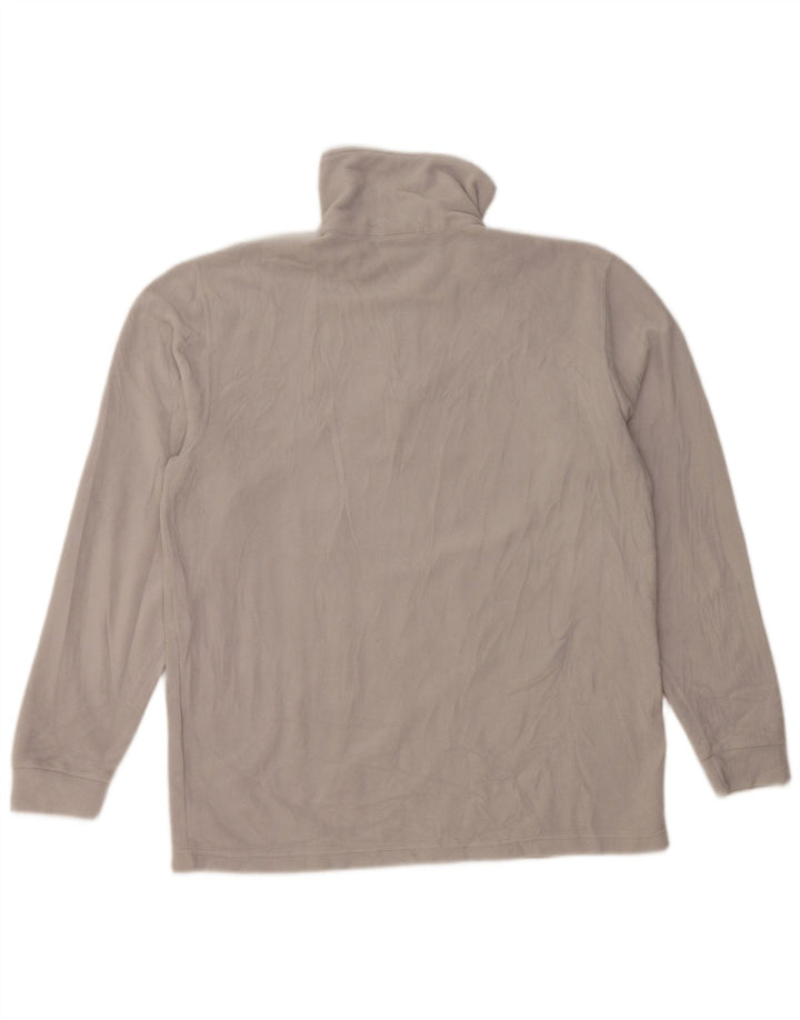 Maglione in pile da uomo Champion con zip e collo, grande, in poliestere grigio