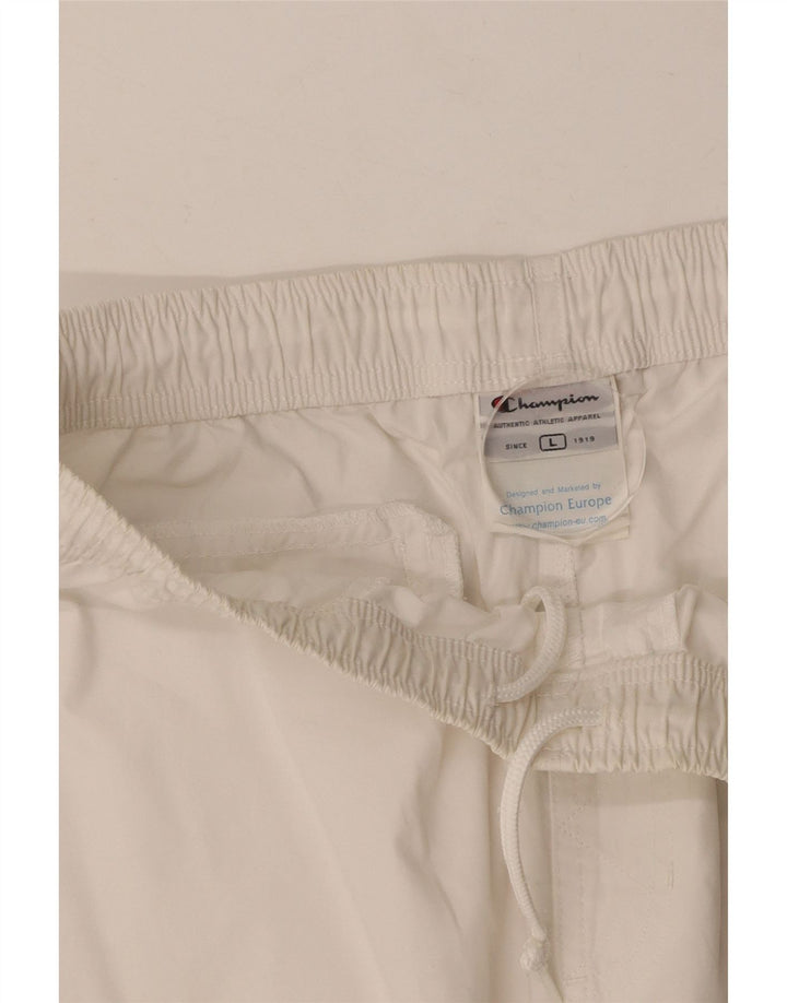 CHAMPION Pantaloni da tuta Capri da uomo grandi in cotone bianco