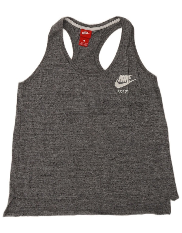 Canotta da donna NIKE UK 14 grande cotone chiazzato grigio