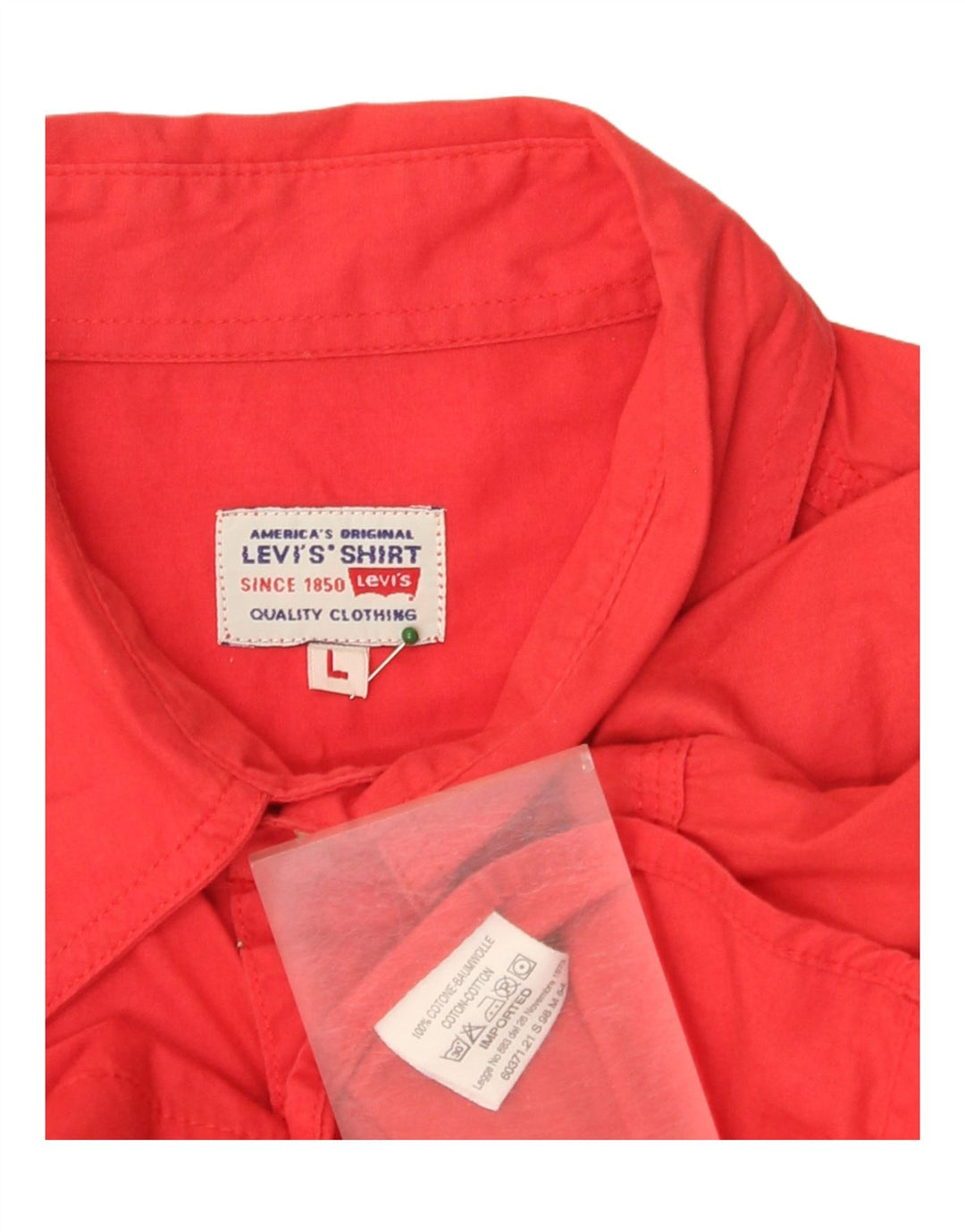 Camicia a maniche corte da uomo Levi's Large in cotone rosso
