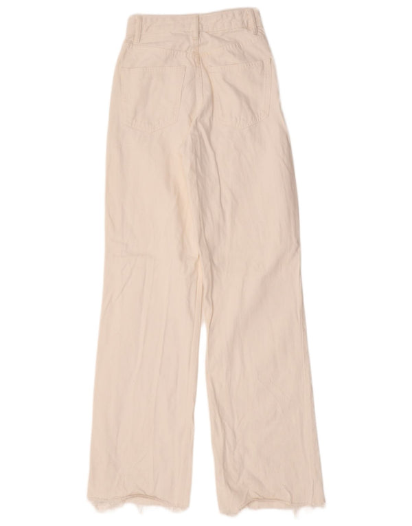 Jeans Zara da donna a vita alta EU 34 2XS W24 L32 Cotone bianco