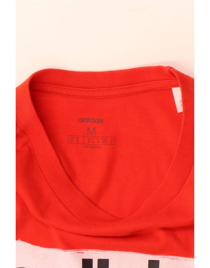 T-shirt grafica da uomo ADIDAS Top rosso medio in cotone