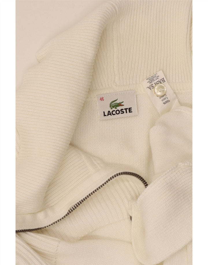 Maglione cardigan da donna LACOSTE taglia 46 XL cotone bianco