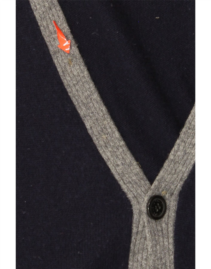 Maglione cardigan da uomo HENRY COTTONS XL blu navy color block