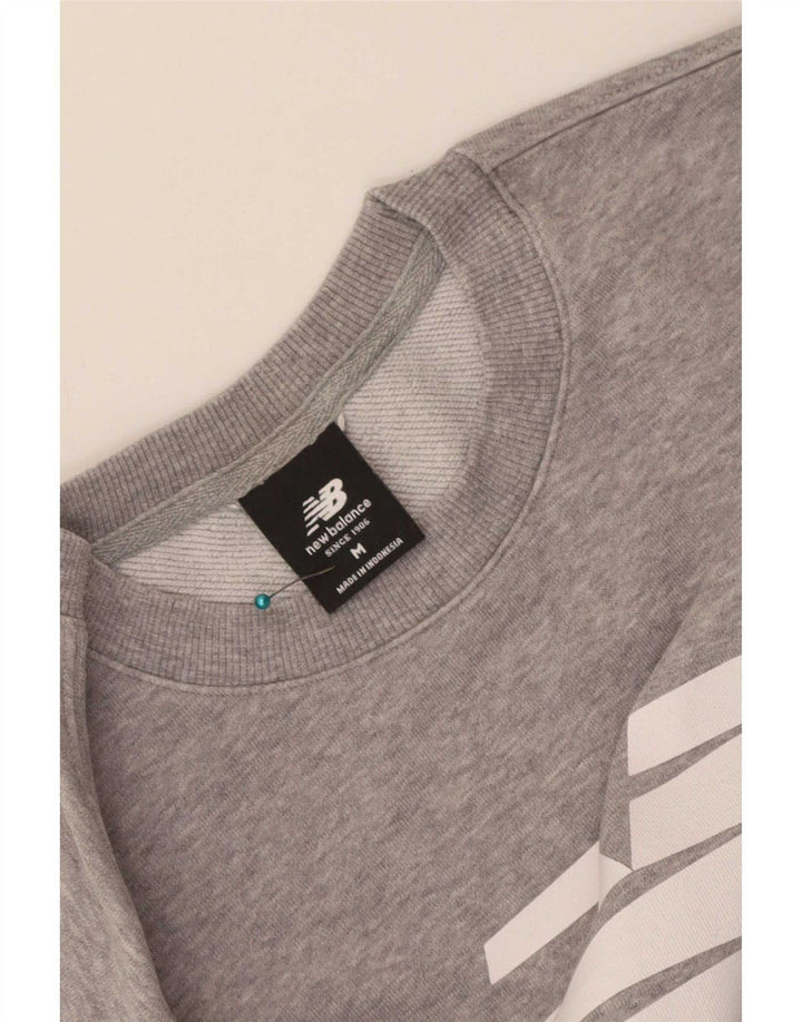 Felpa grafica da uomo New Balance, maglione grigio medio