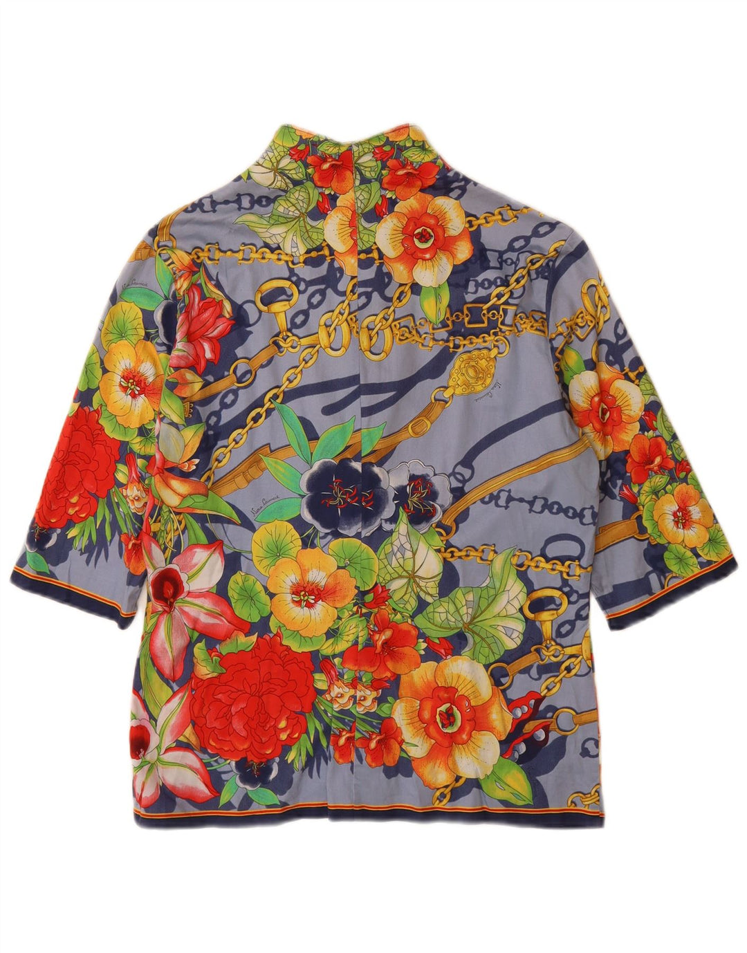 NARACAMICIE Camicia da donna con maniche a 3/4 grafica Camicetta UK 16 Grande Blu Floreale