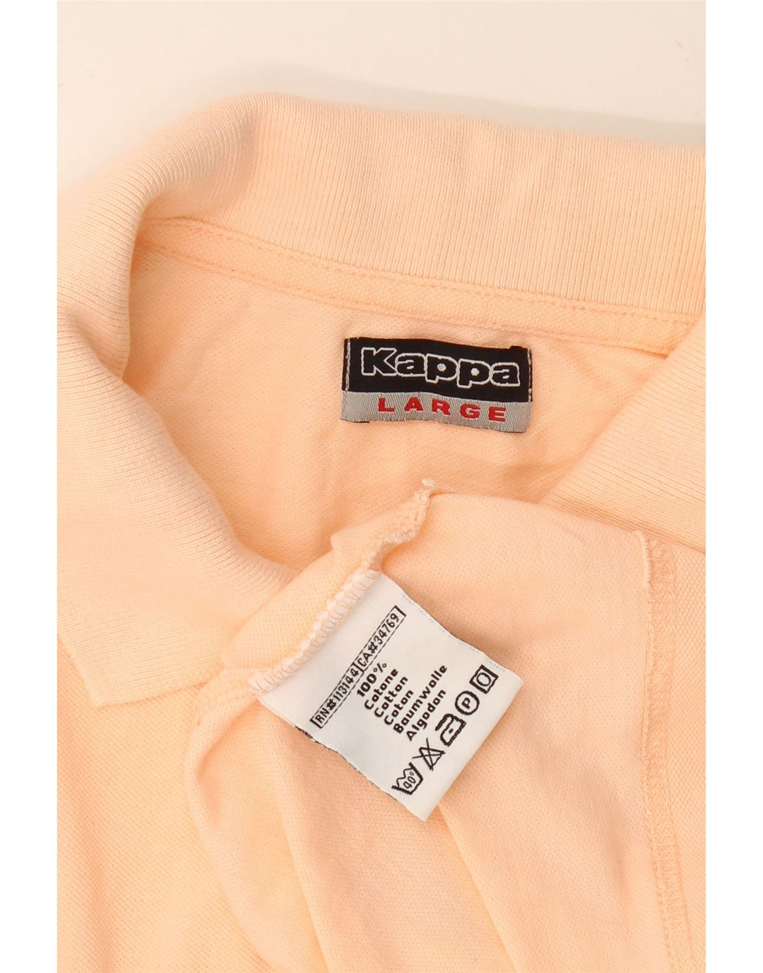 KAPPA Womens Polo Shirt UK 16 Large Orange Cotton