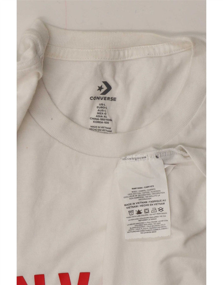 T-shirt grafica da uomo Converse Top grande in cotone bianco
