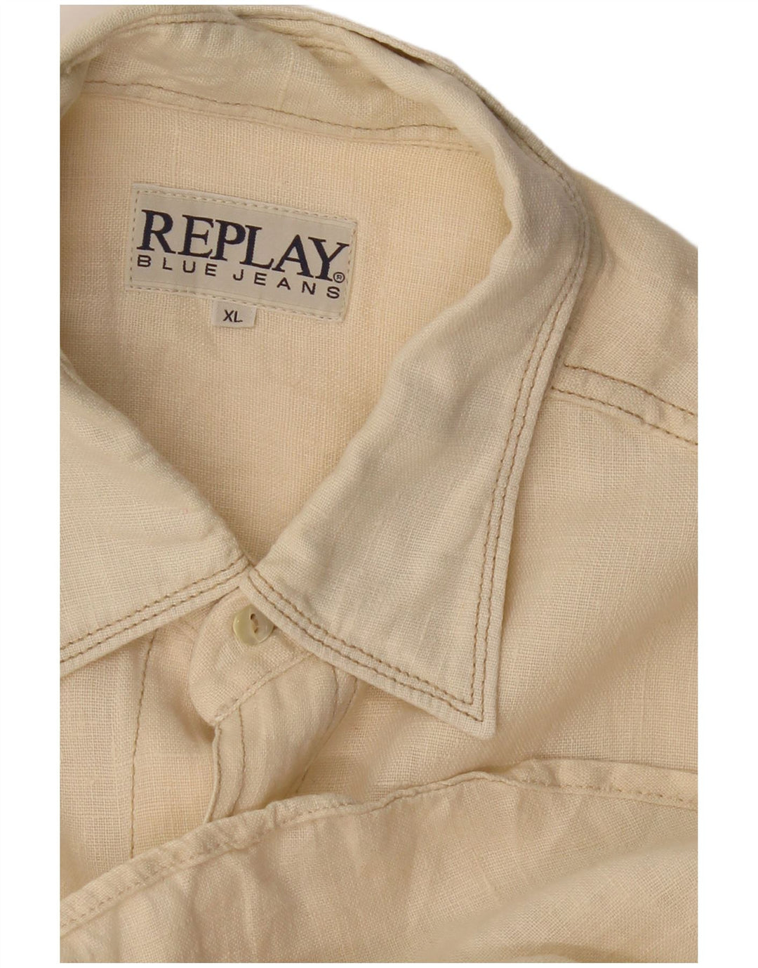 Camicia a maniche corte da uomo Replay XL Beige
