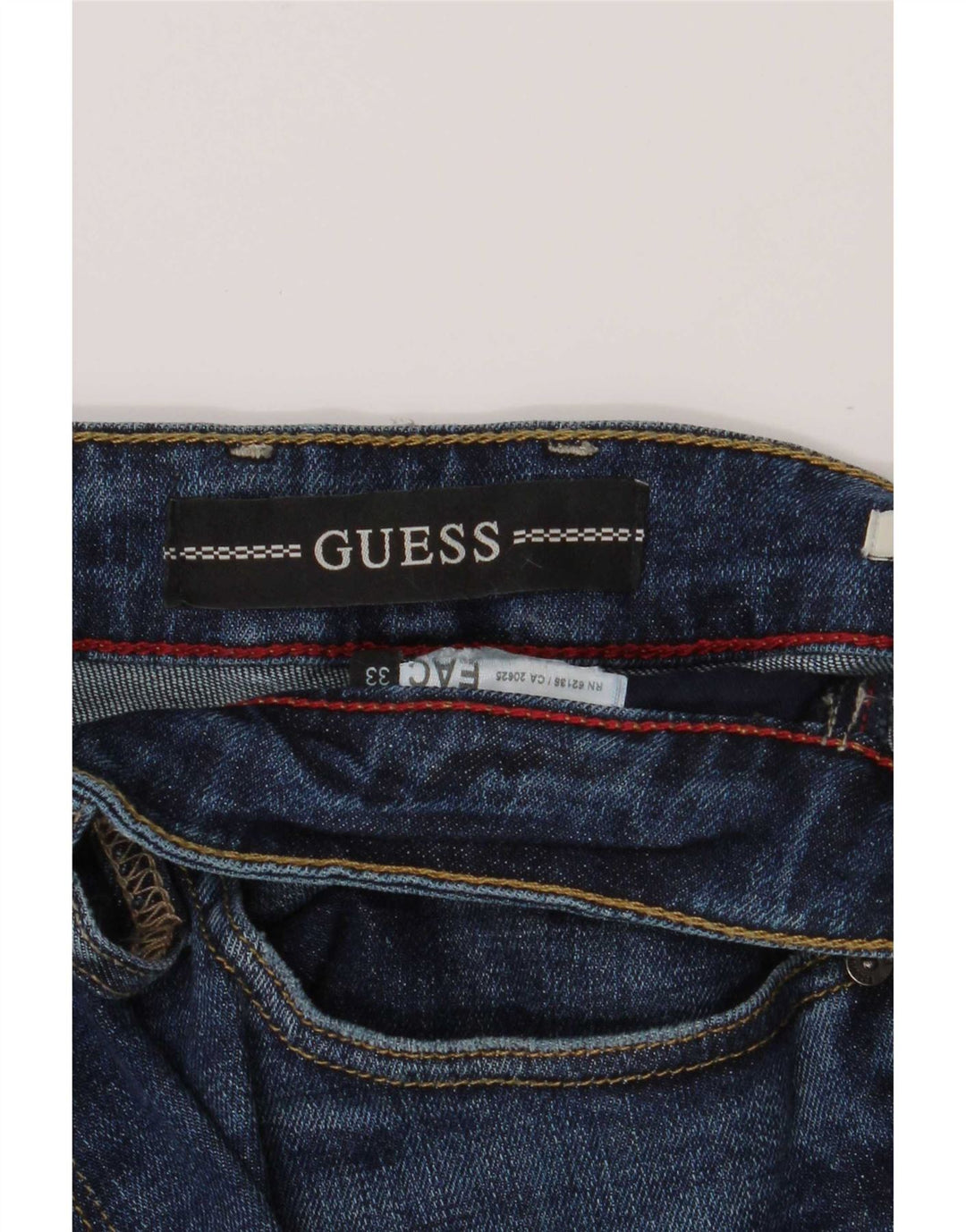 Jeans dritti slim invecchiati Guess da uomo W33 L32 Blu