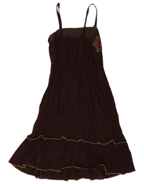 Mossimo Womens Slip Dress UK 10 Small Brown Floral Cotton