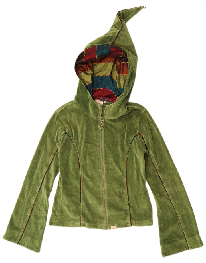 Maglione con cappuccio e zip da donna Chapati Design Berlin EU 38/40 Verde medio