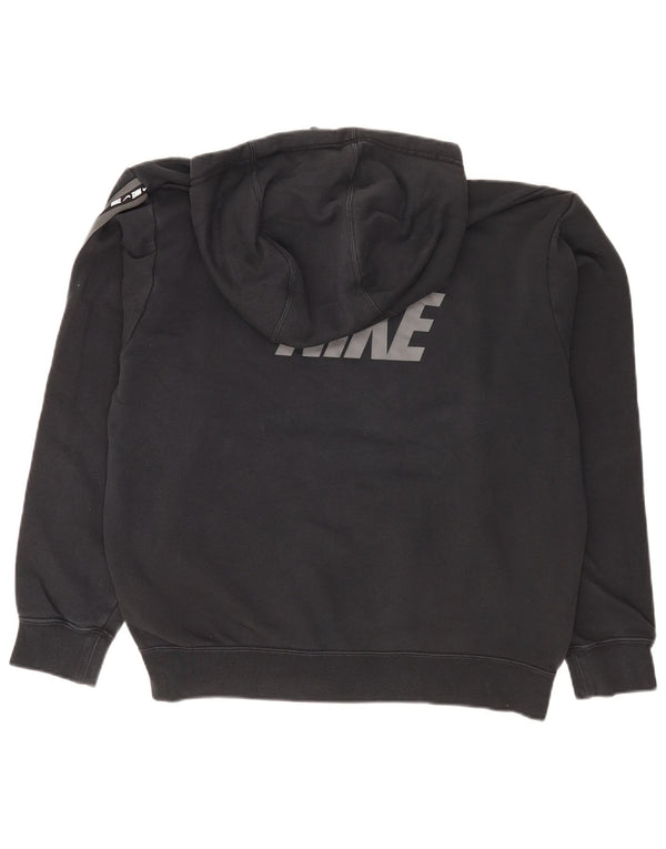 Felpa con cappuccio grafica oversize da donna Nike UK 14 Large Black Cotton Sports