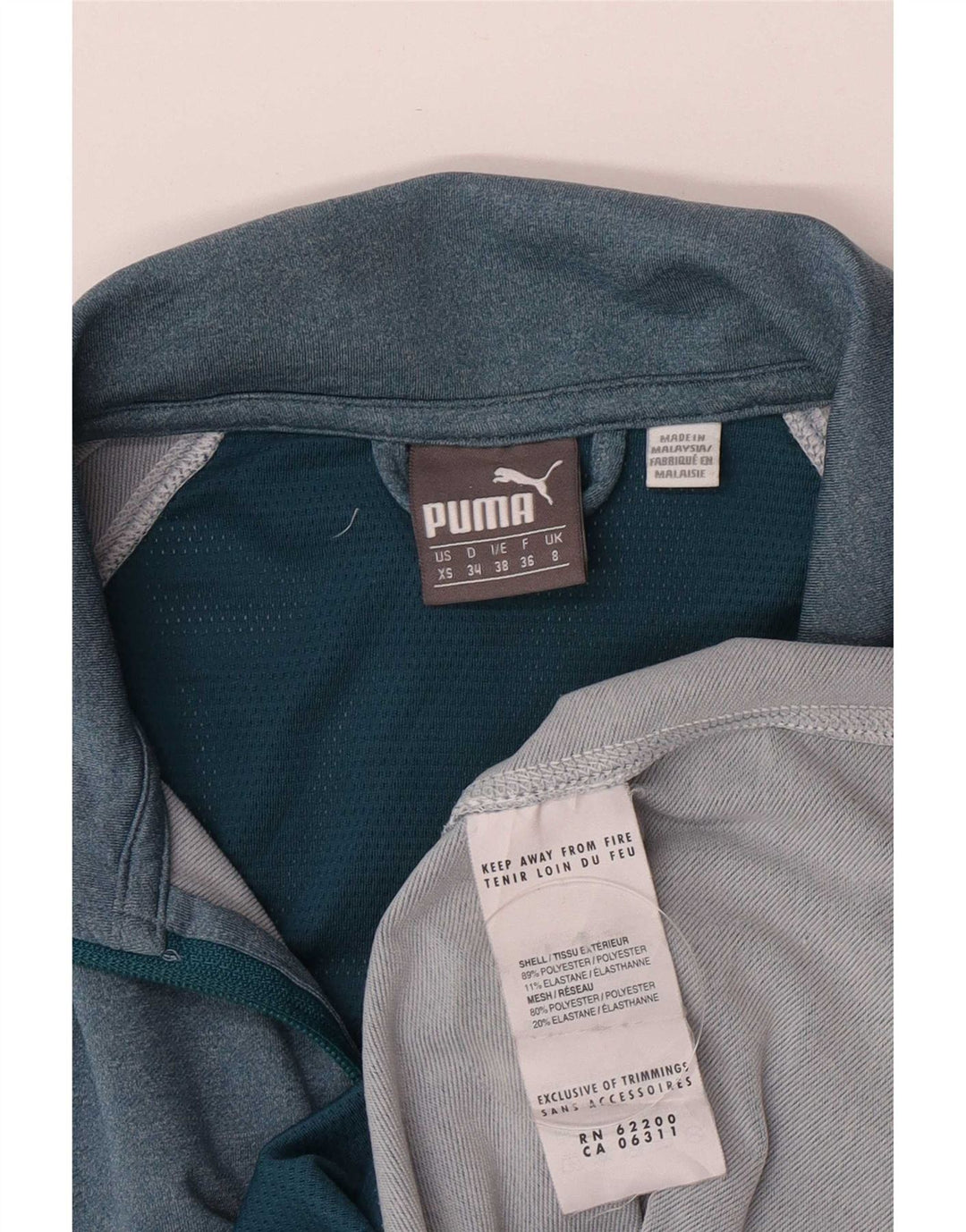 Giacca da tuta da donna Puma UK 8 Small Blu Colourblock Poliestere