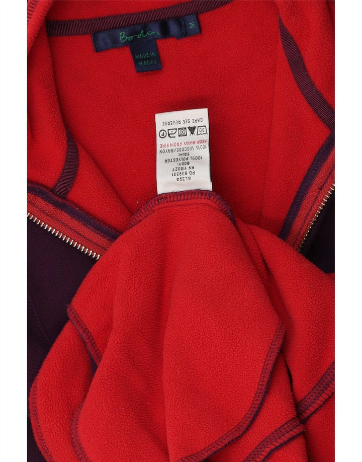 Boden Maglione in pile da donna con zip e collo UK 14 Medio Viola Poliestere