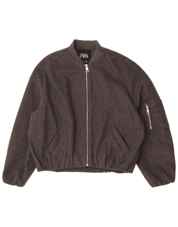 Giubbotto bomber oversize da donna Zara UK 6 2XS poliestere grigio
