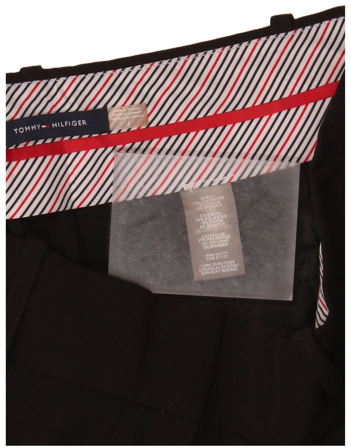 TOMMY HILFIGER Pantaloni chino dritti da donna US 4 Small W30 L34 Neri
