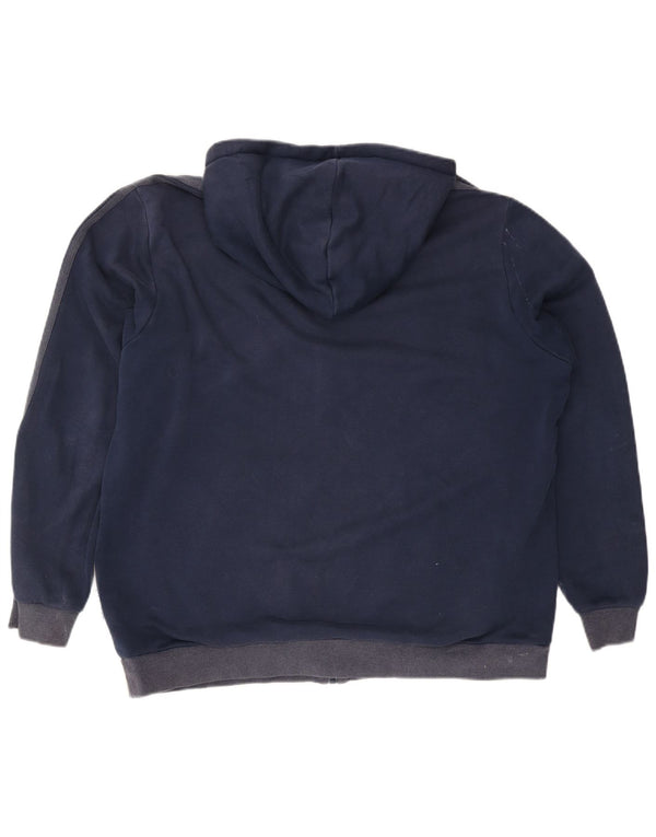 Felpa con cappuccio e zip Adidas da uomo XL in cotone blu navy