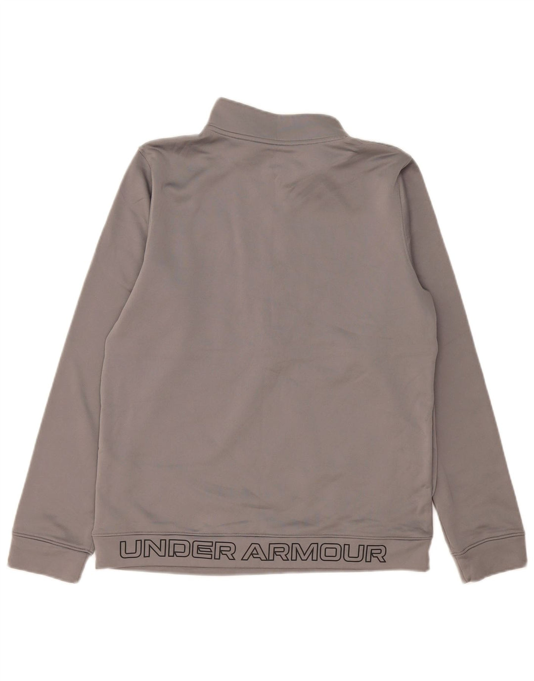 Felpa Under Armour da bambino con zip e collo, 13-14 anni, XL, in poliestere grigio